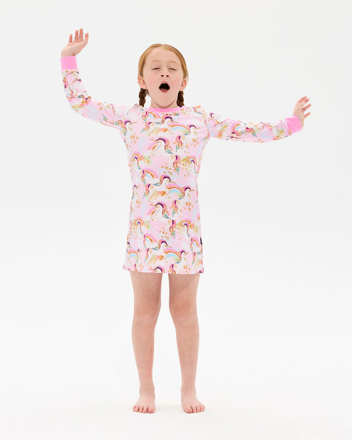 UNICORN PONY COLOURPOP LONG SLEEVE  LILY NIGHTIE