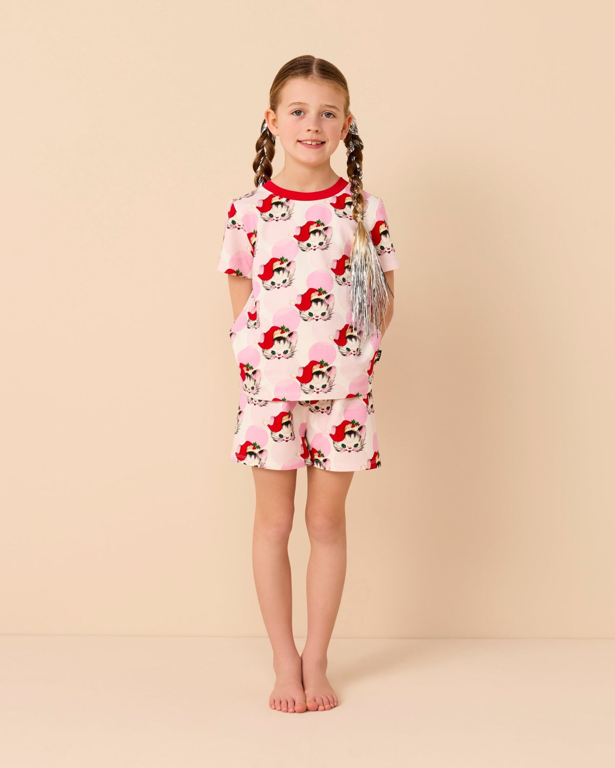 Signature PJ Set in Cream Pink - Rock Your Kid girls sleep set