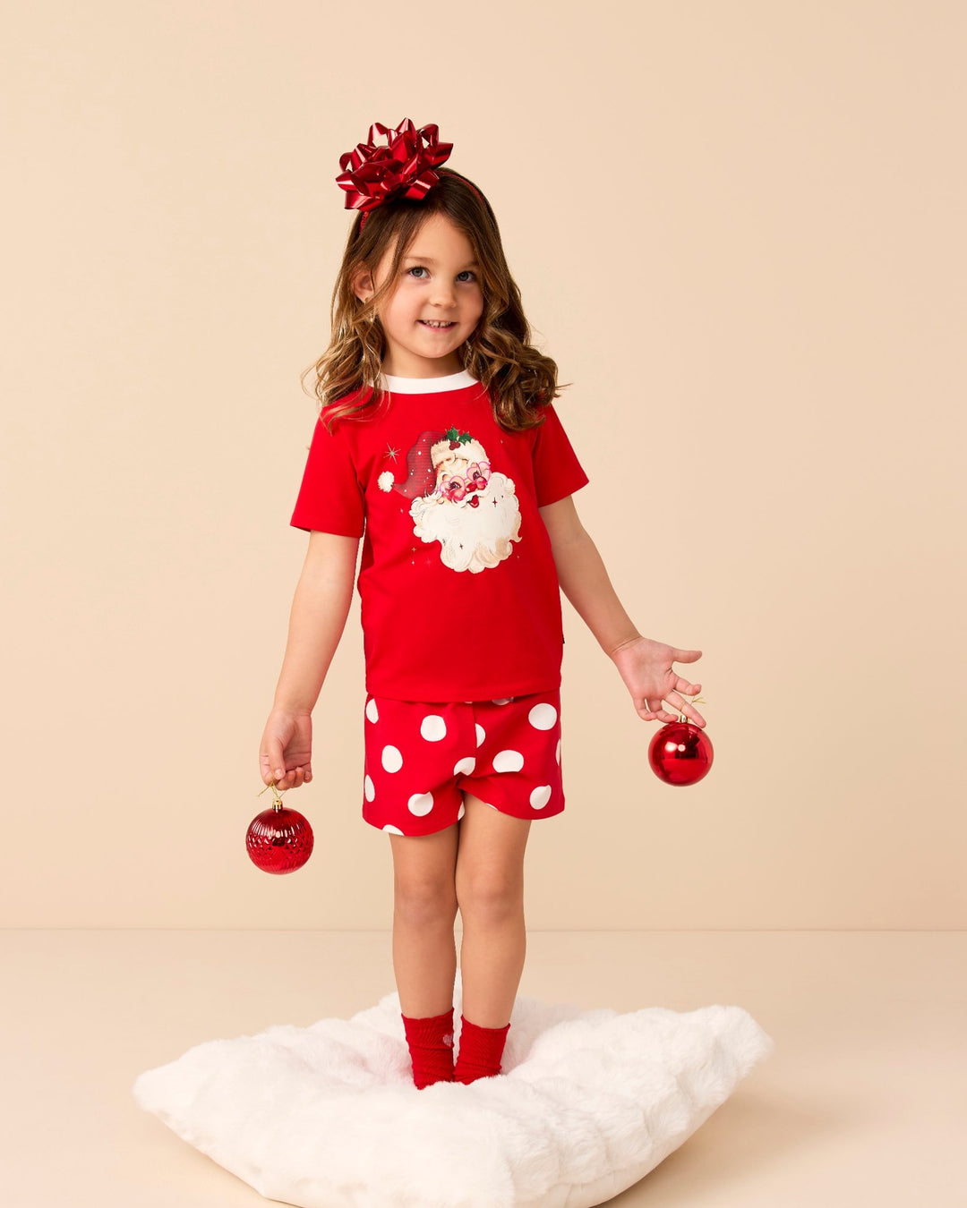 Signature PJ Set in Holiday Red - Rock Your Kid girls sleep set