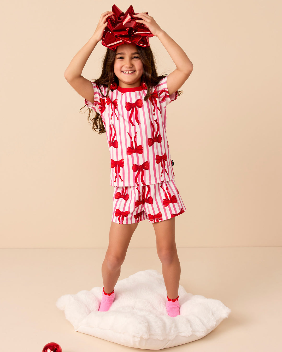 SIGNATURE PJ SET IN PINK CLAY STRIPE