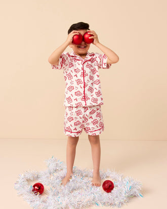 ALEX PJ SET IN HOLIDAY RED