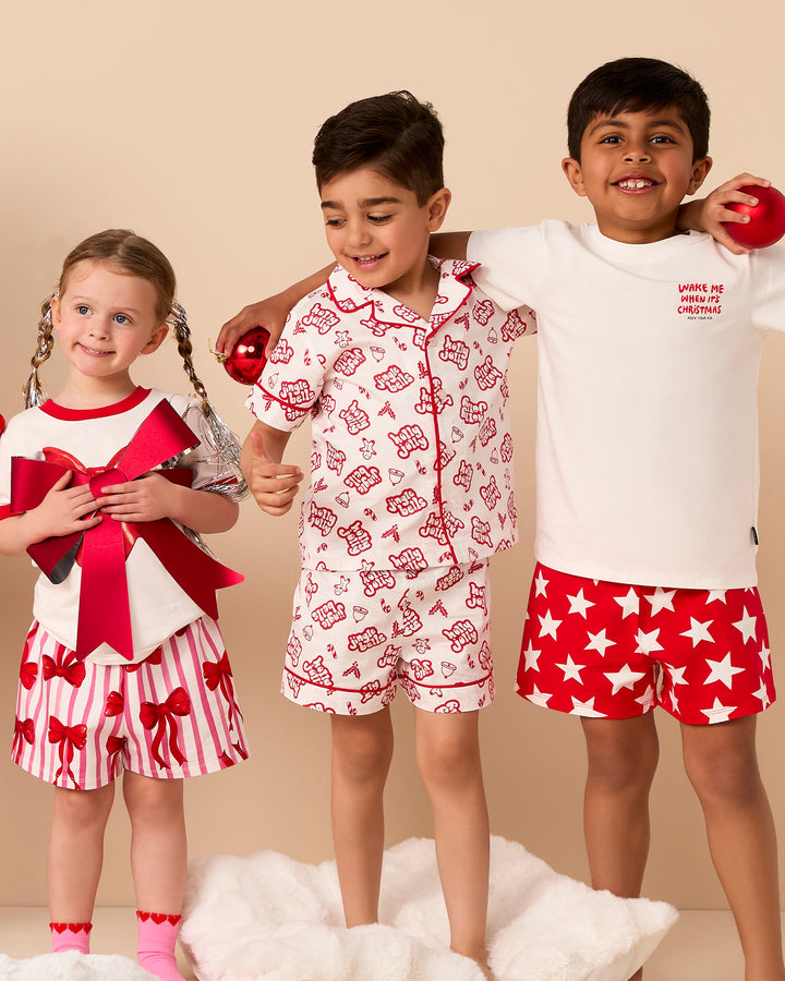 ALEX PJ SET IN HOLIDAY RED