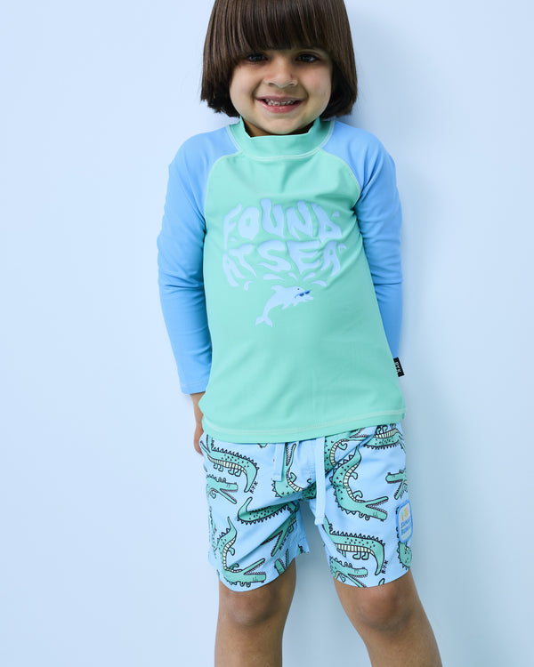 Rash Vest in Aqua Sea - Rock Your Kid boys swimwear