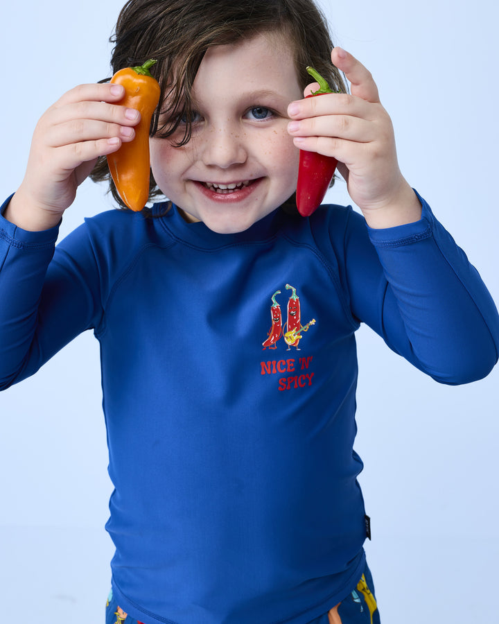 RASH VEST IN COBALT BLUE