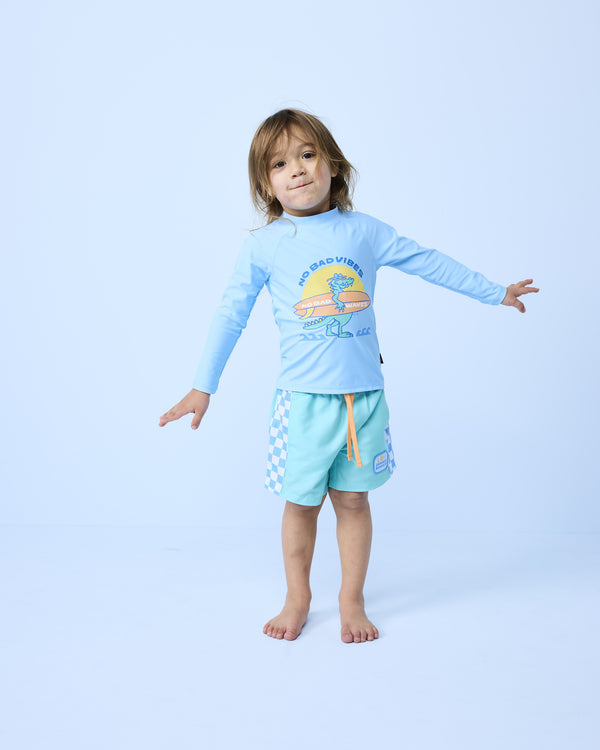 Rash Vest in Soft Blue - Rock Your Kid boys swimwear