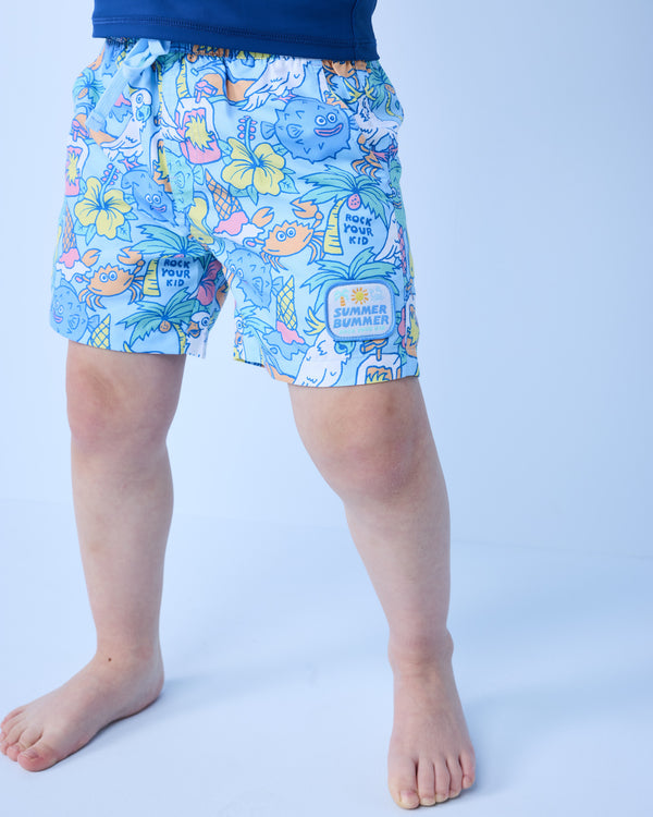 Yardage Print Boardshort in Summer Multi - Rock Your Kid boys swimwear