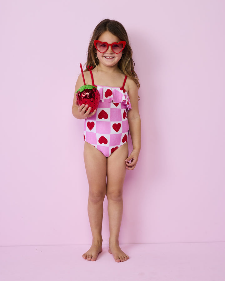 Athena One Piece in Heart Gingham - Rock Your Kid girls swimwear, view 4