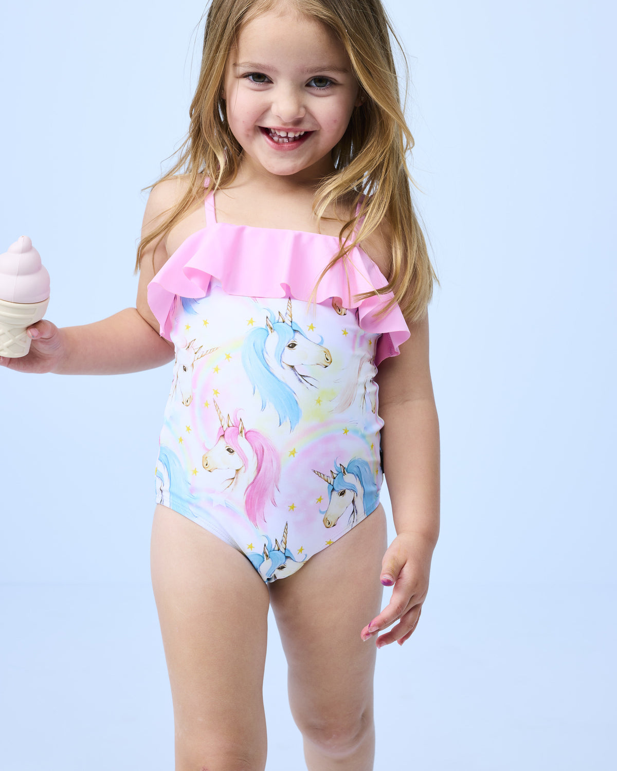 Athena One Piece in Rainbow - Rock Your Kid girls swimwear, view 2