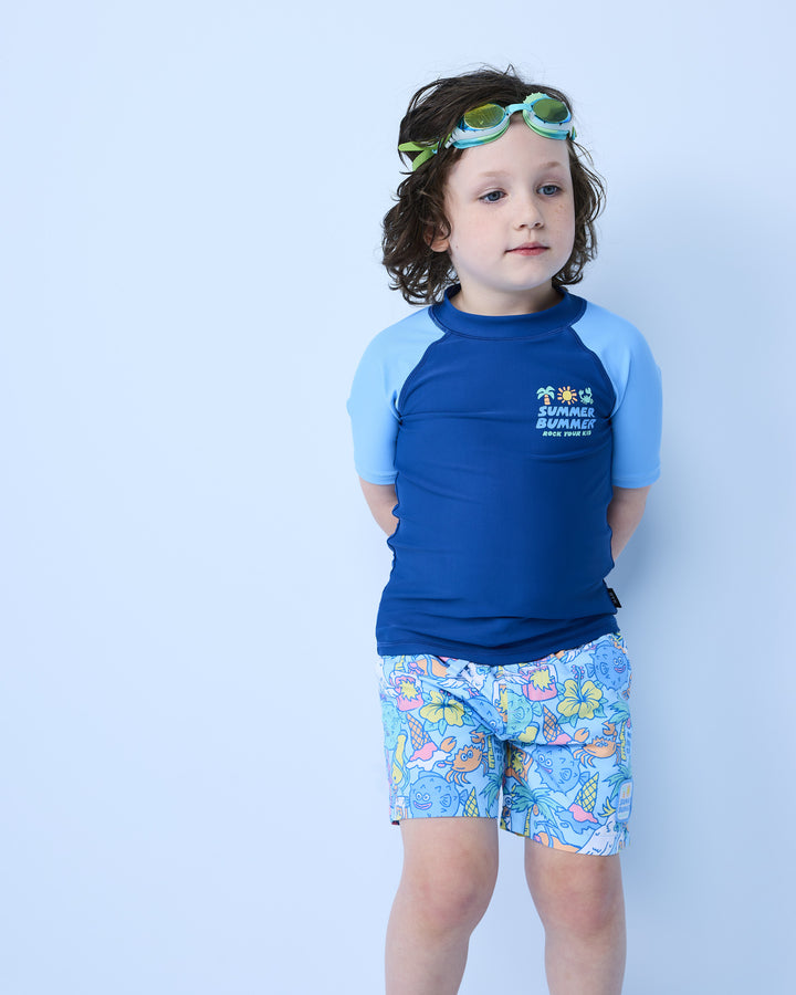 RAGLAN RASH VEST IN NAVY