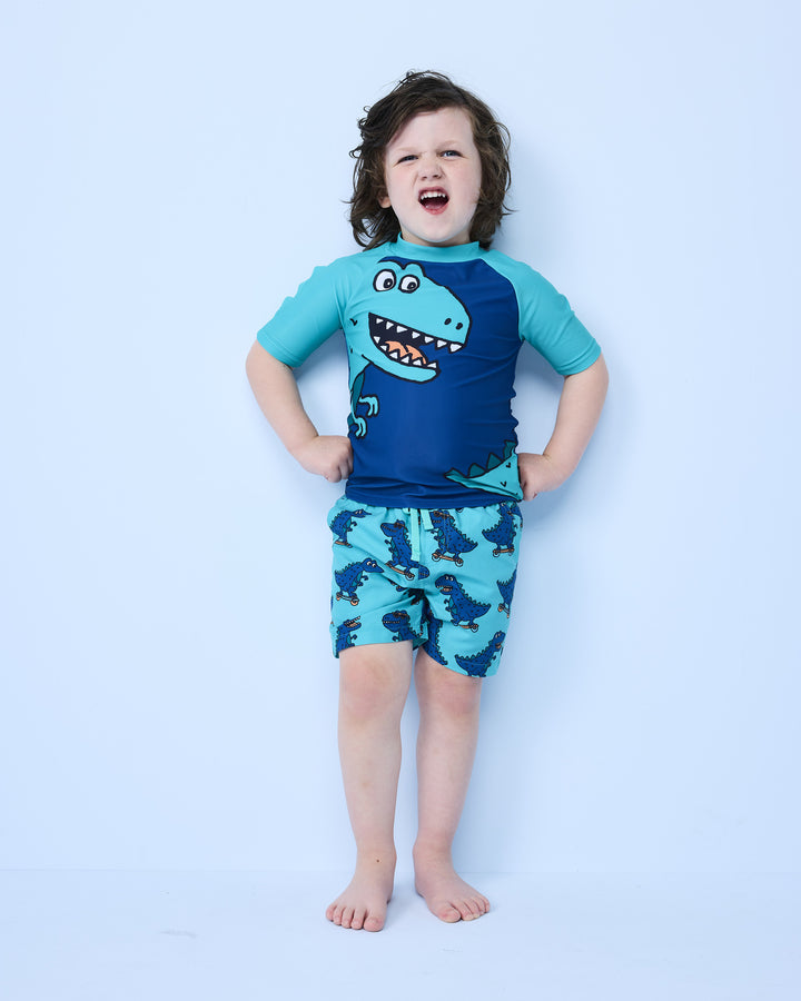 SPIKE RASH SET IN DINO AQUA