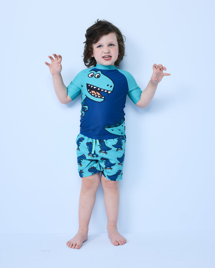 SPIKE RASH SET IN DINO AQUA