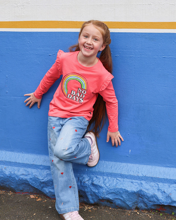 NO BAD DAYS LONG SLEEVE JESSICA FRILL T-SHIRT
