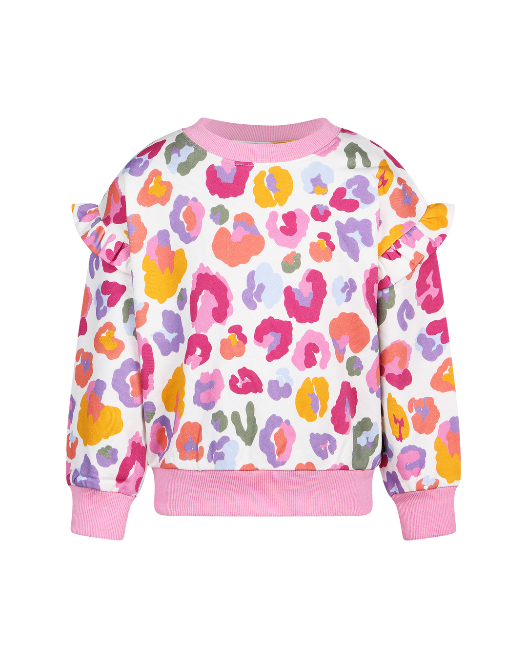 RAINBOW LEOPARD JESSICA FRILL SWEATSHIRT