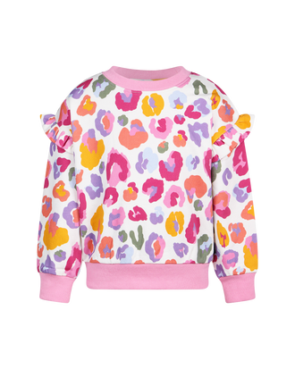 RAINBOW LEOPARD JESSICA FRILL SWEATSHIRT