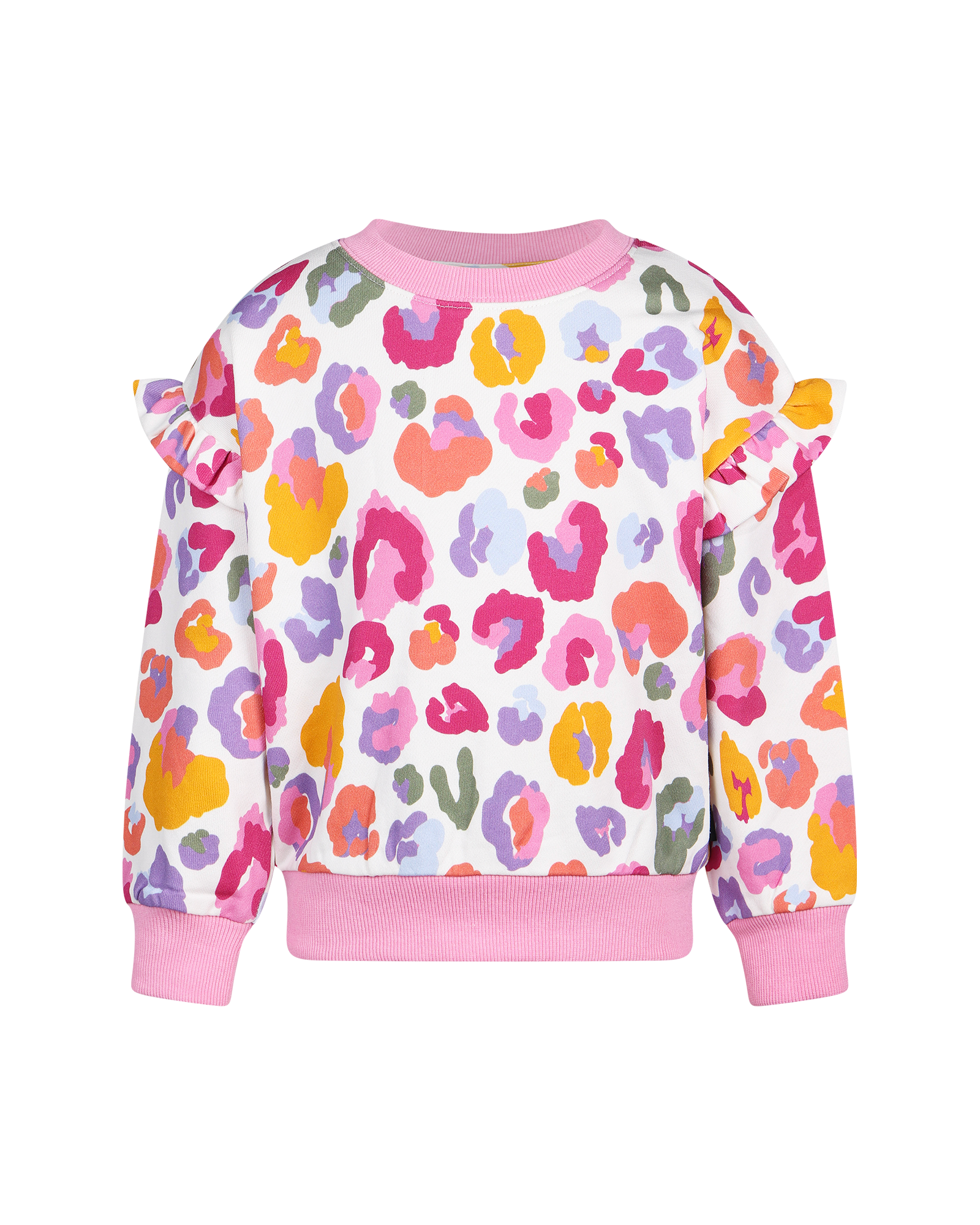 RAINBOW LEOPARD JESSICA FRILL SWEATSHIRT