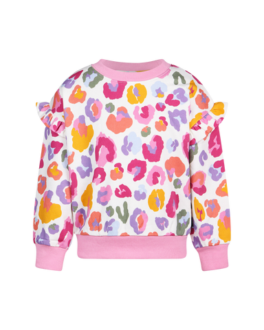 RAINBOW LEOPARD JESSICA FRILL SWEATSHIRT