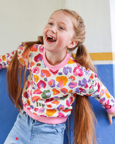 RAINBOW LEOPARD JESSICA FRILL SWEATSHIRT