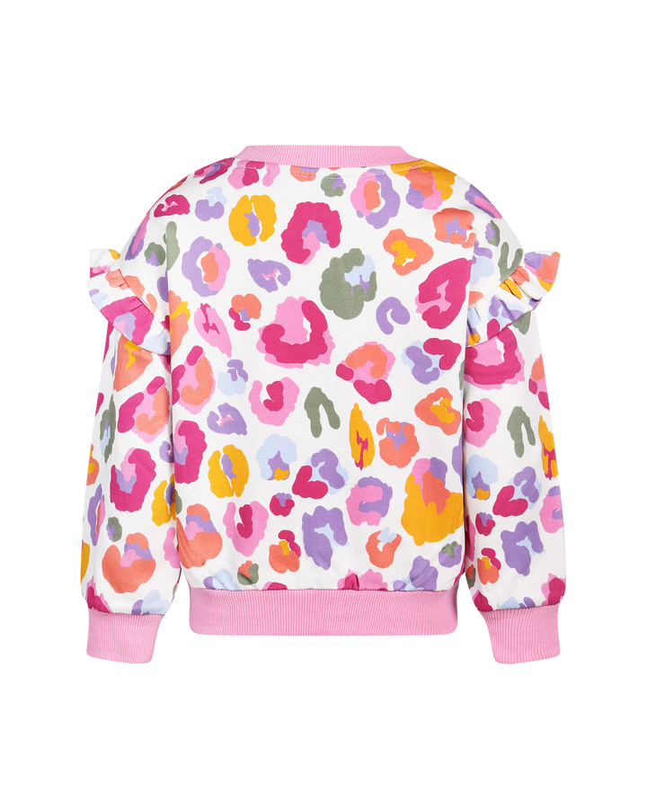 RAINBOW LEOPARD JESSICA FRILL SWEATSHIRT