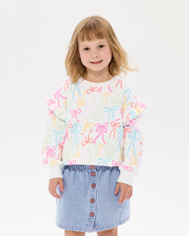 RIBBONS JESSICA FRILL SWEATSHIRT