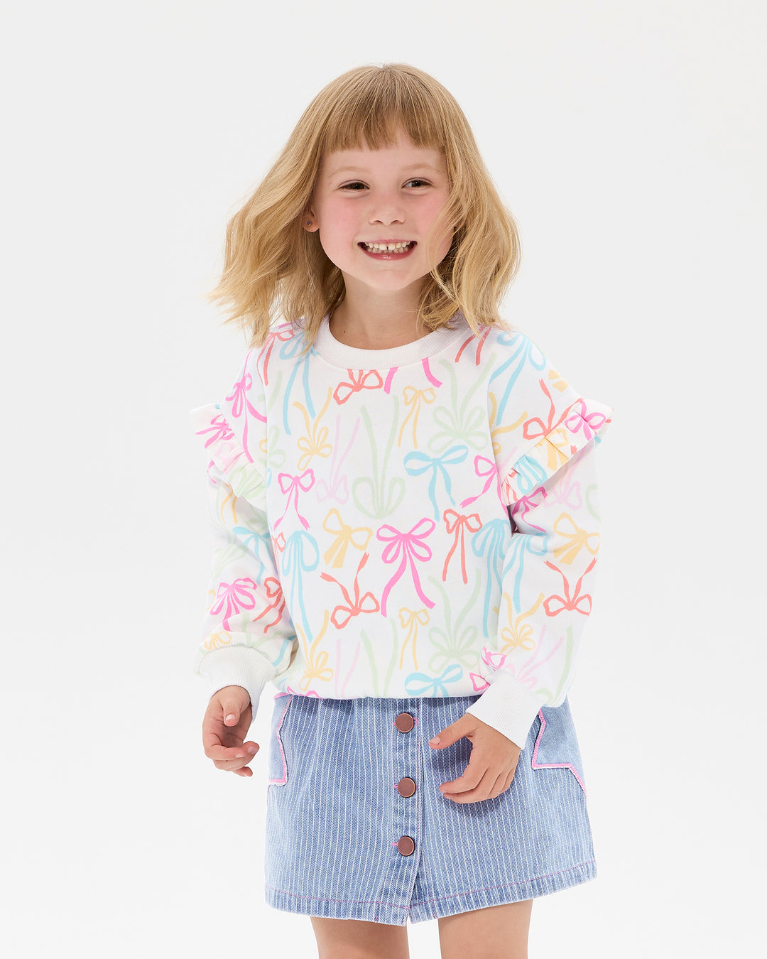RIBBONS JESSICA FRILL SWEATSHIRT