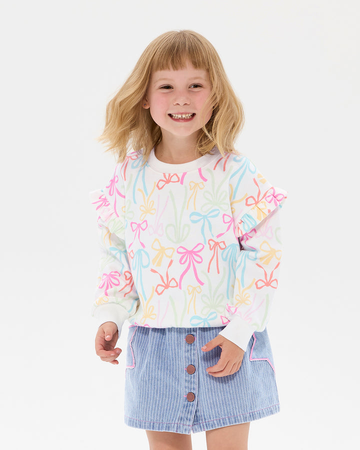 RIBBONS JESSICA FRILL SWEATSHIRT