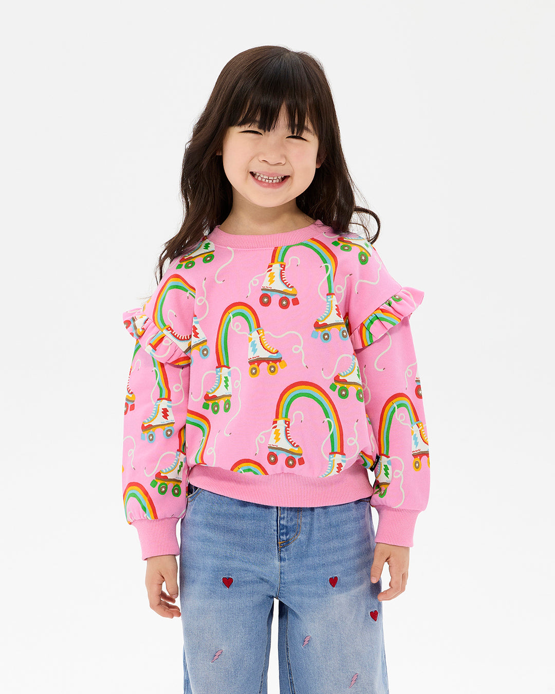 LET THE GOOD TIMES ROLL JESSICA FRILL SWEATSHIRT