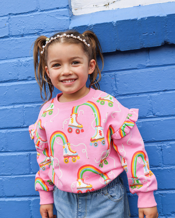 LET THE GOOD TIMES ROLL JESSICA FRILL SWEATSHIRT