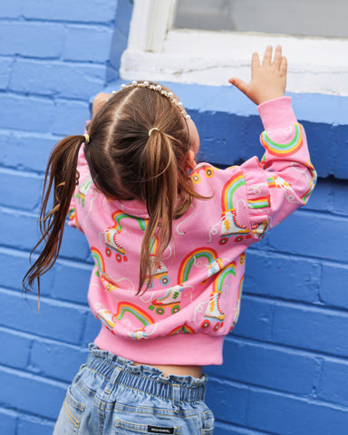 LET THE GOOD TIMES ROLL JESSICA FRILL SWEATSHIRT