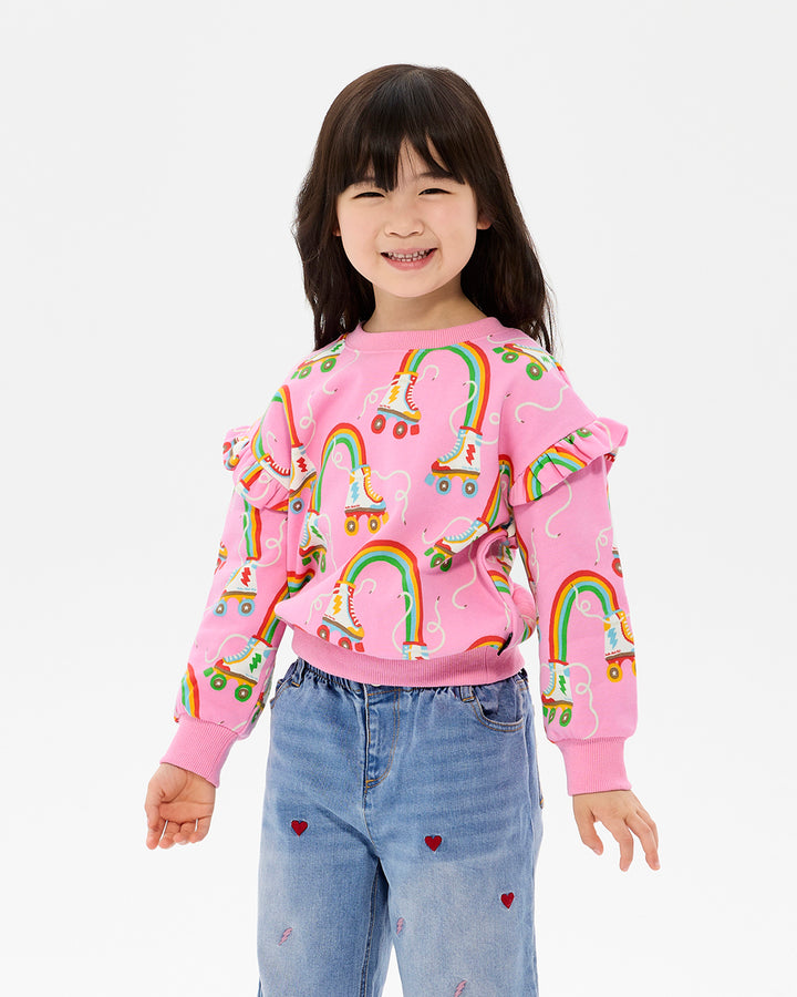 LET THE GOOD TIMES ROLL JESSICA FRILL SWEATSHIRT