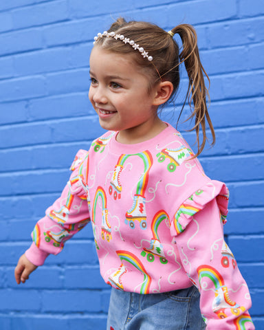 LET THE GOOD TIMES ROLL JESSICA FRILL SWEATSHIRT