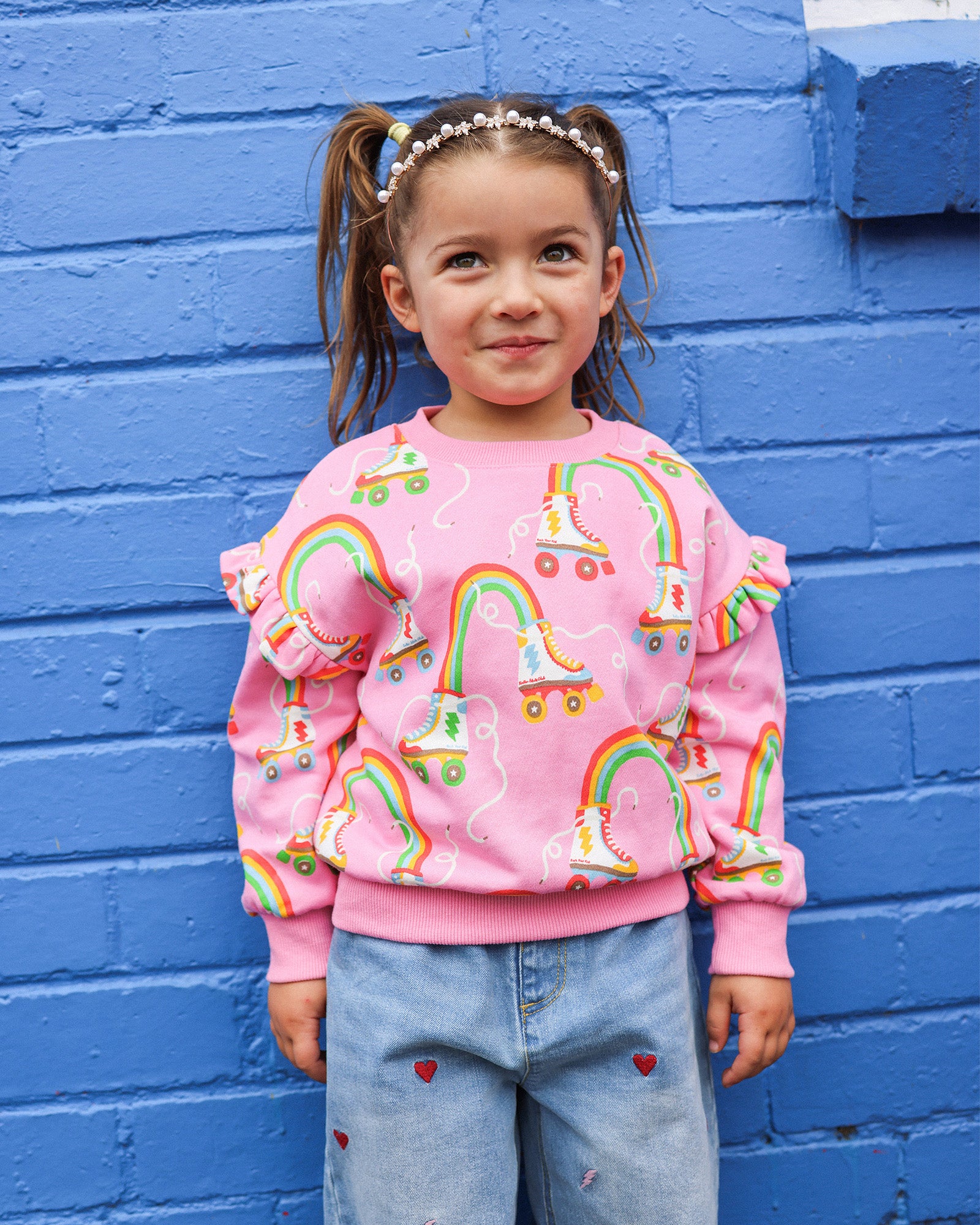 LET THE GOOD TIMES ROLL JESSICA FRILL SWEATSHIRT