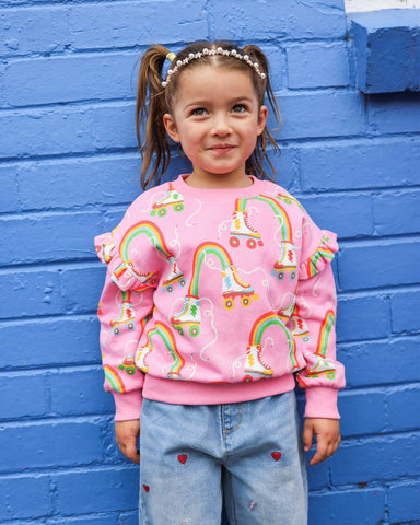 LET THE GOOD TIMES ROLL JESSICA FRILL SWEATSHIRT