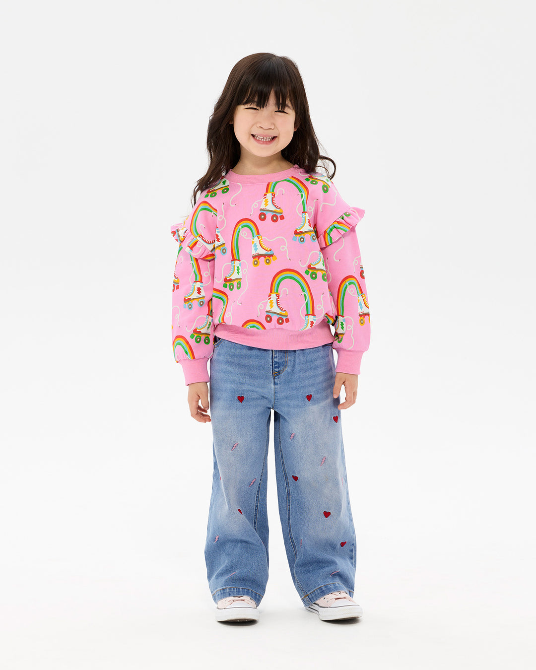 LET THE GOOD TIMES ROLL JESSICA FRILL SWEATSHIRT