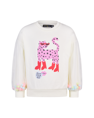 LEOPARD POM POM SWEATSHIRT