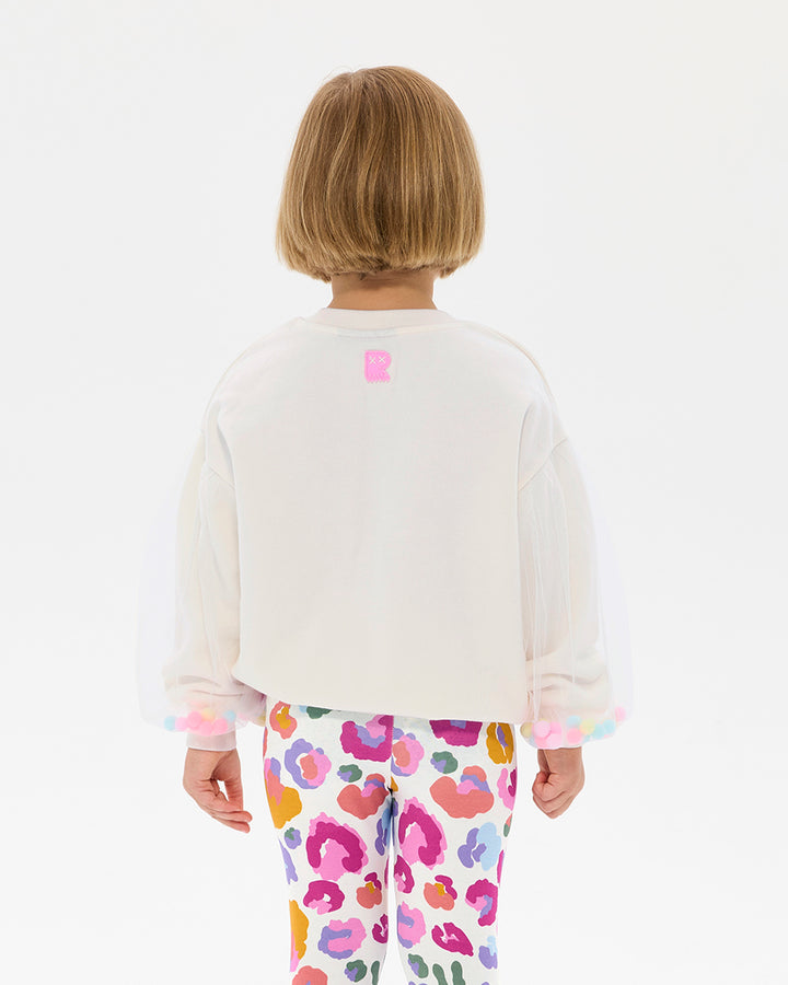 LEOPARD POM POM SWEATSHIRT