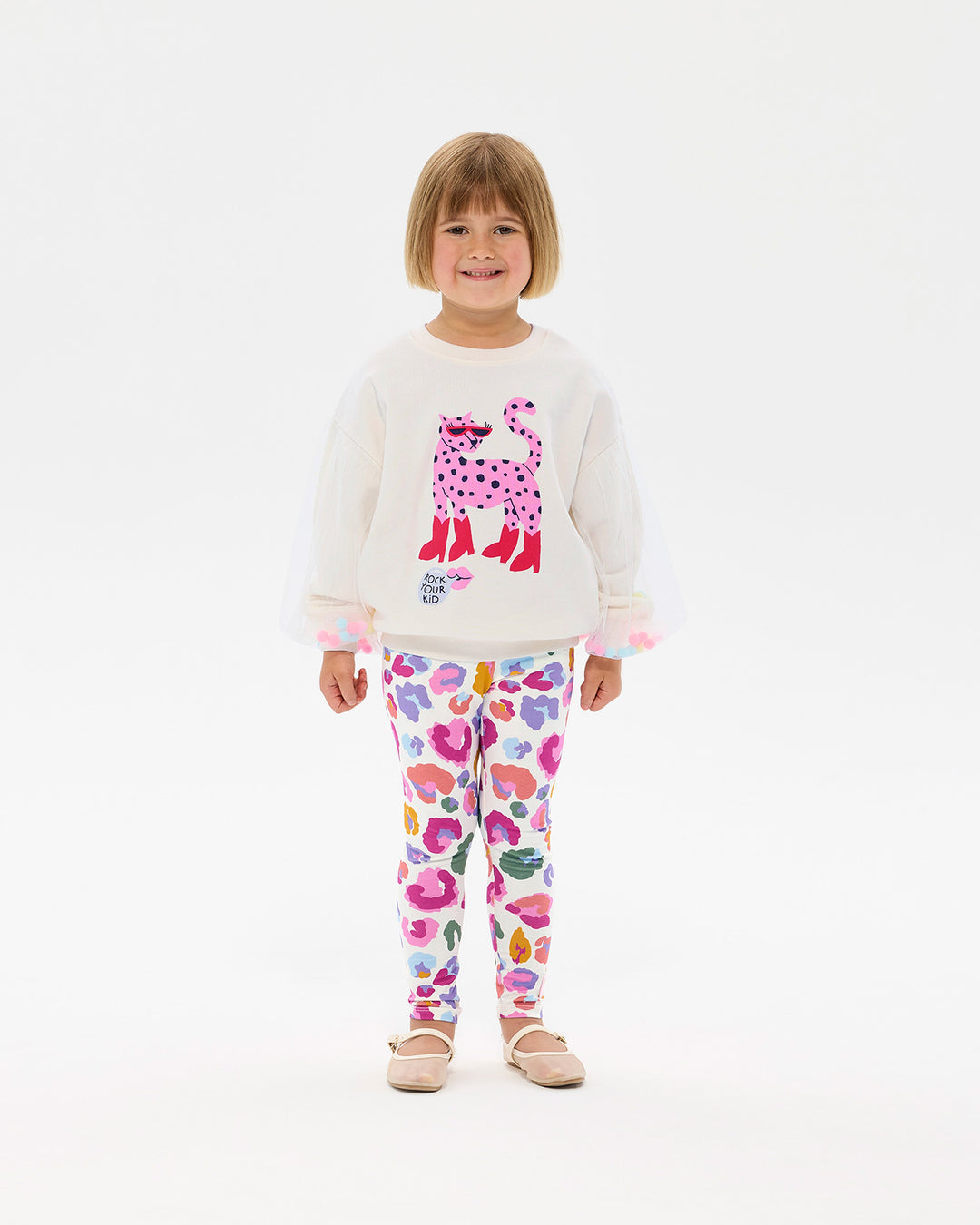 LEOPARD POM POM SWEATSHIRT