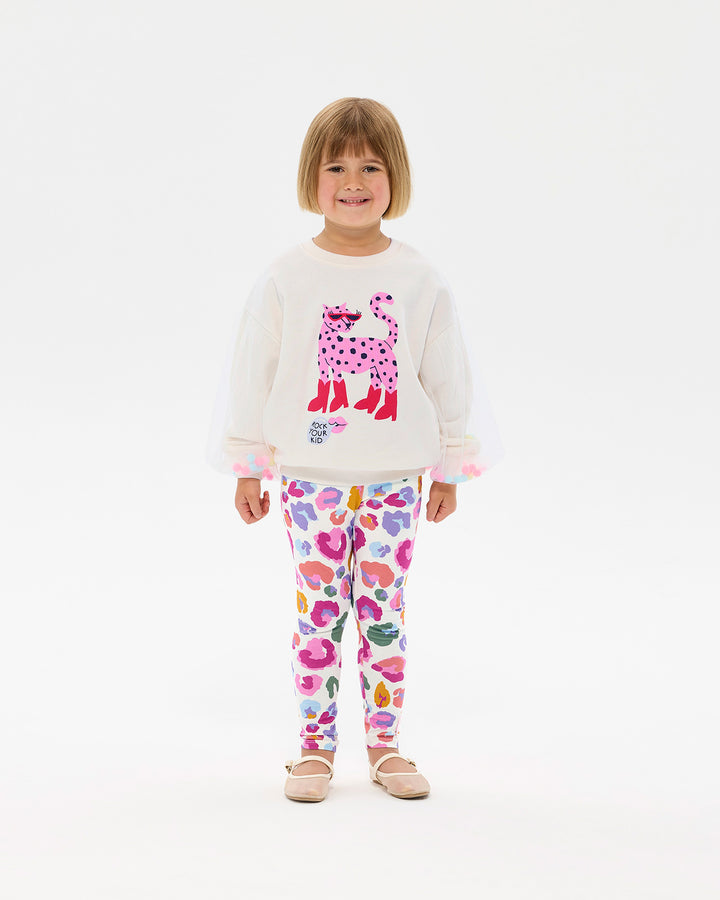 LEOPARD POM POM SWEATSHIRT