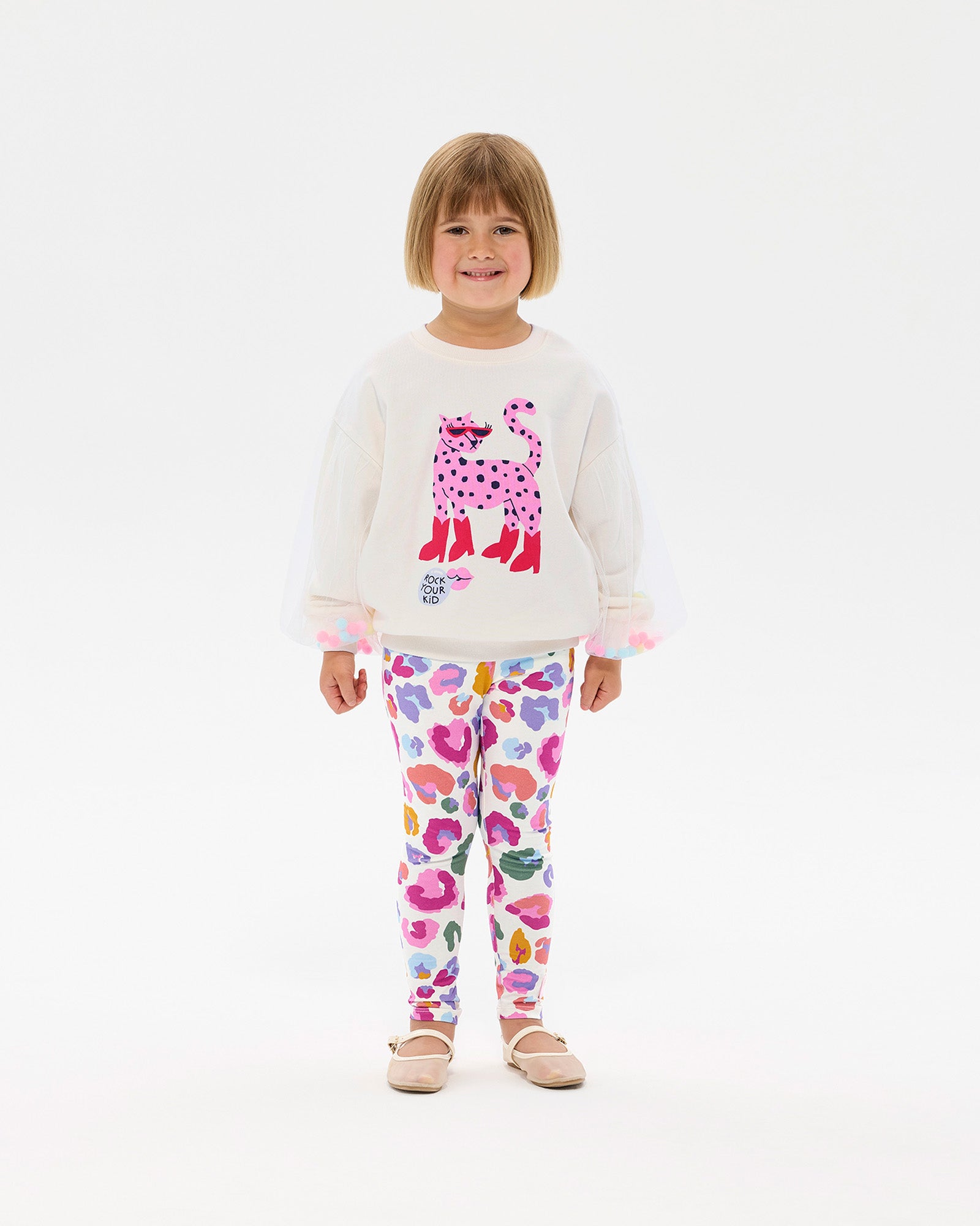 LEOPARD POM POM SWEATSHIRT