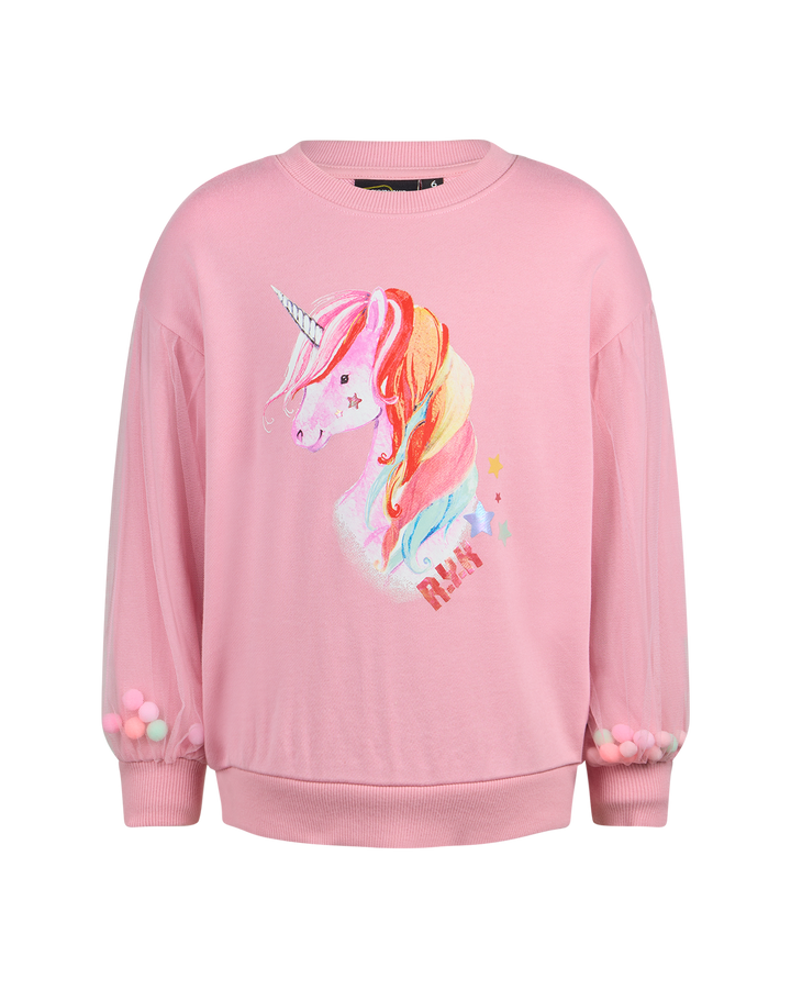 UNICORN HEARTS POM POM SWEATSHIRT