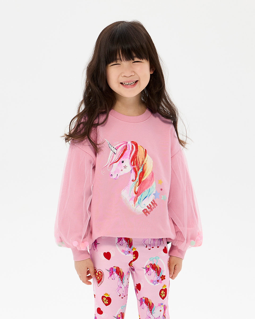 UNICORN HEARTS POM POM SWEATSHIRT