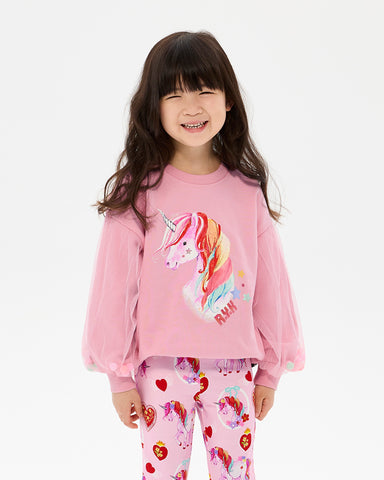 UNICORN HEARTS POM POM SWEATSHIRT
