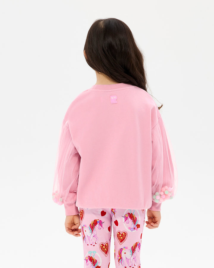 UNICORN HEARTS POM POM SWEATSHIRT