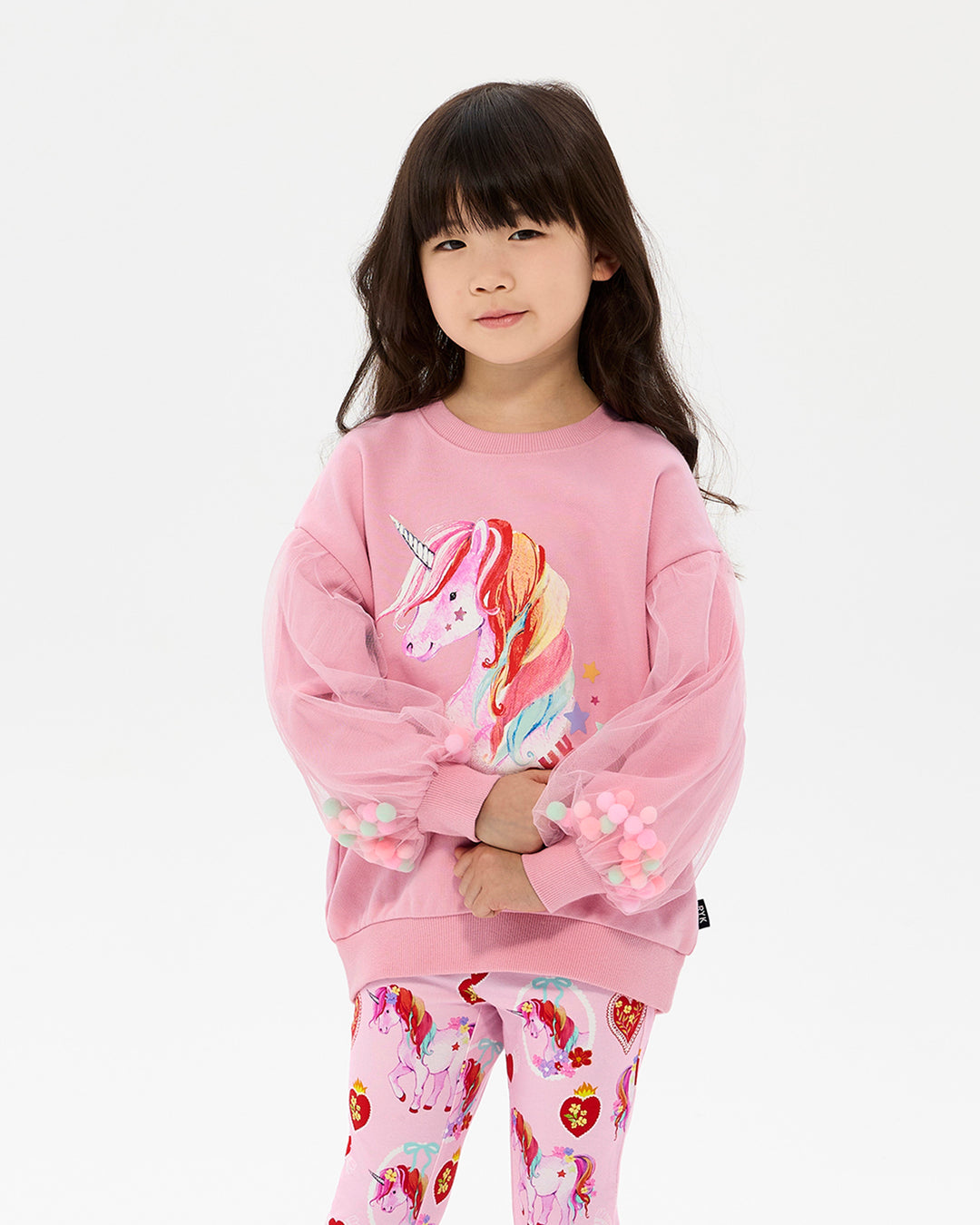 UNICORN HEARTS POM POM SWEATSHIRT
