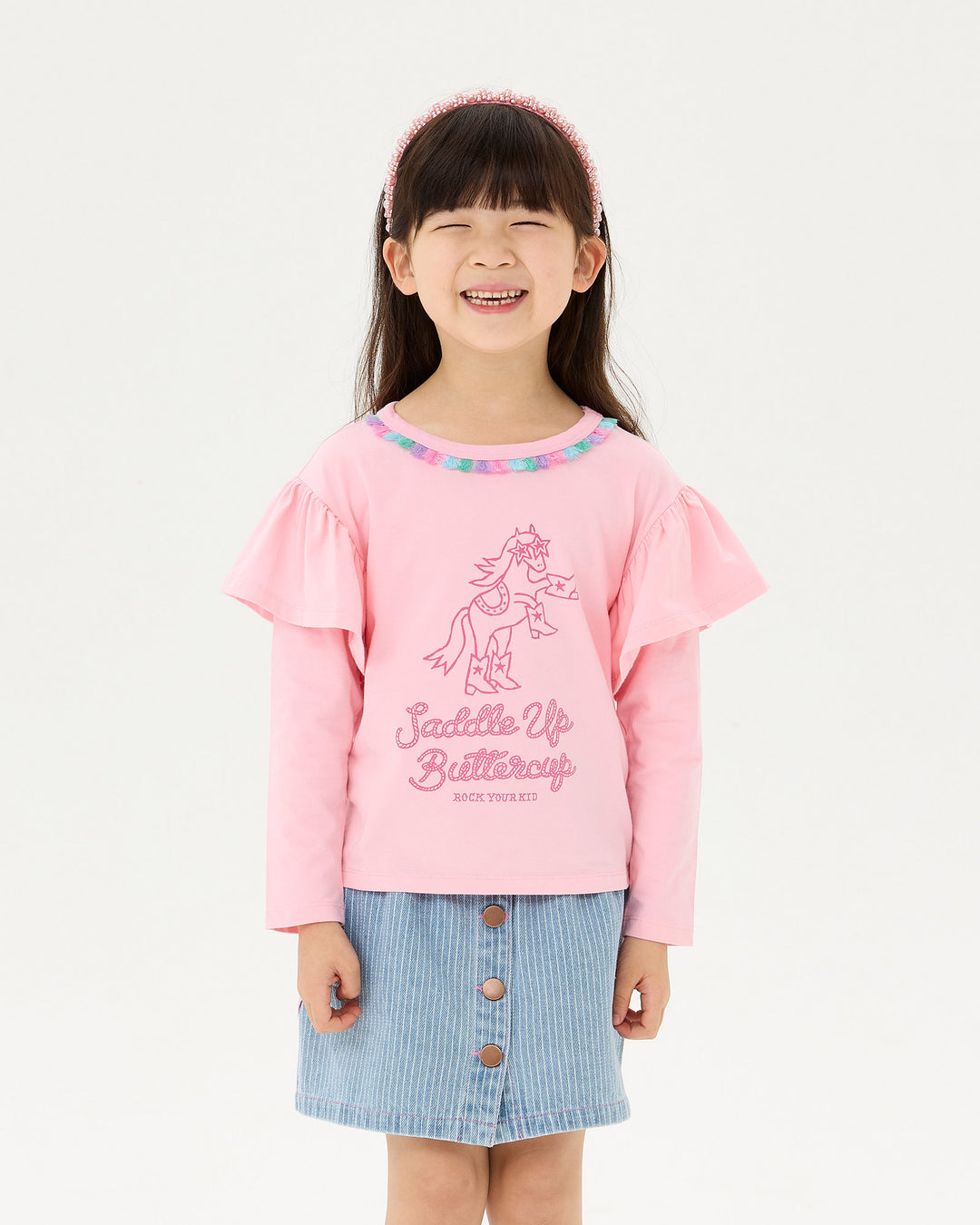 SADDLE UP BUTTERCUP LONG SLEEVE MEADOW T-SHIRT | Rock Your Baby