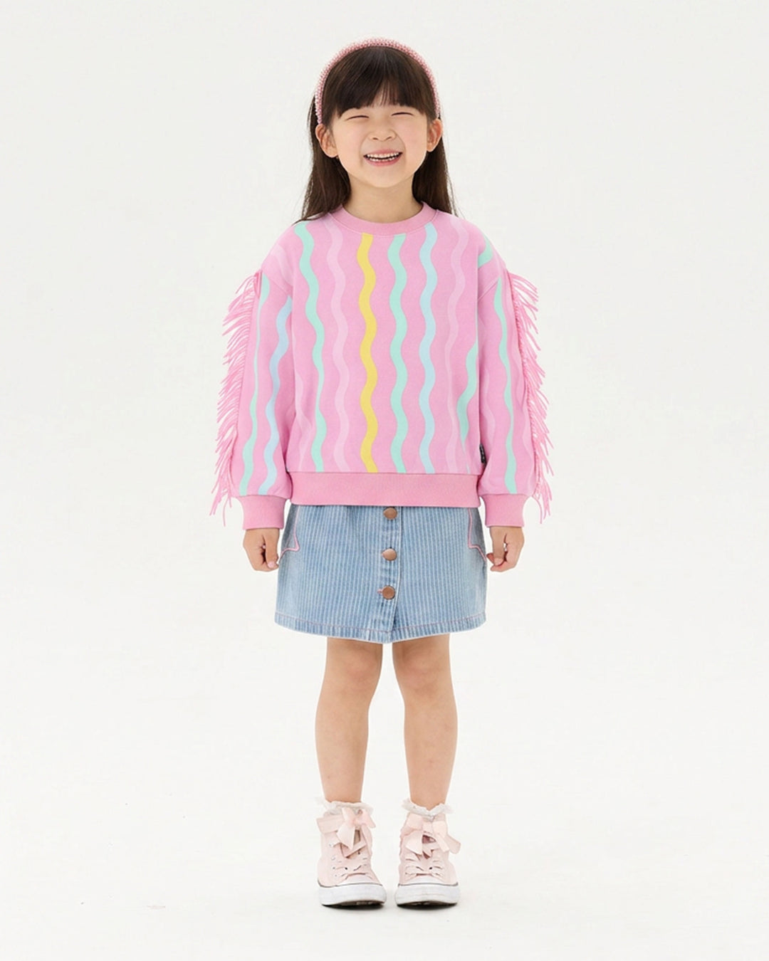 CANDY STRIPE FUNKY FRINGE SWEATSHIRT | Rock Your Baby