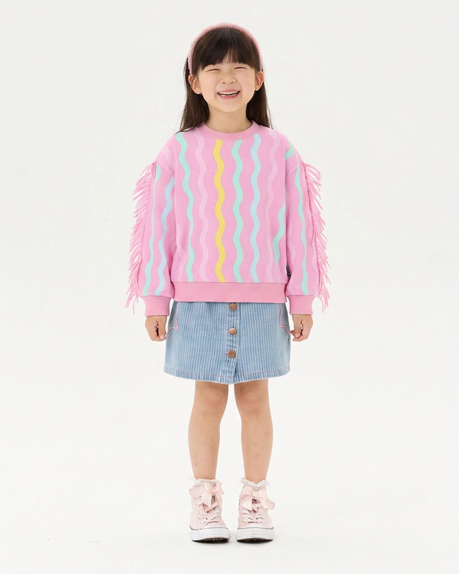 CANDY STRIPE FUNKY FRINGE SWEATSHIRT | Rock Your Baby