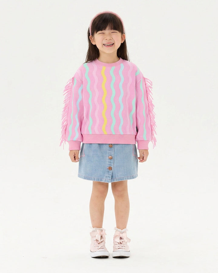 CANDY STRIPE FUNKY FRINGE SWEATSHIRT | Rock Your Baby