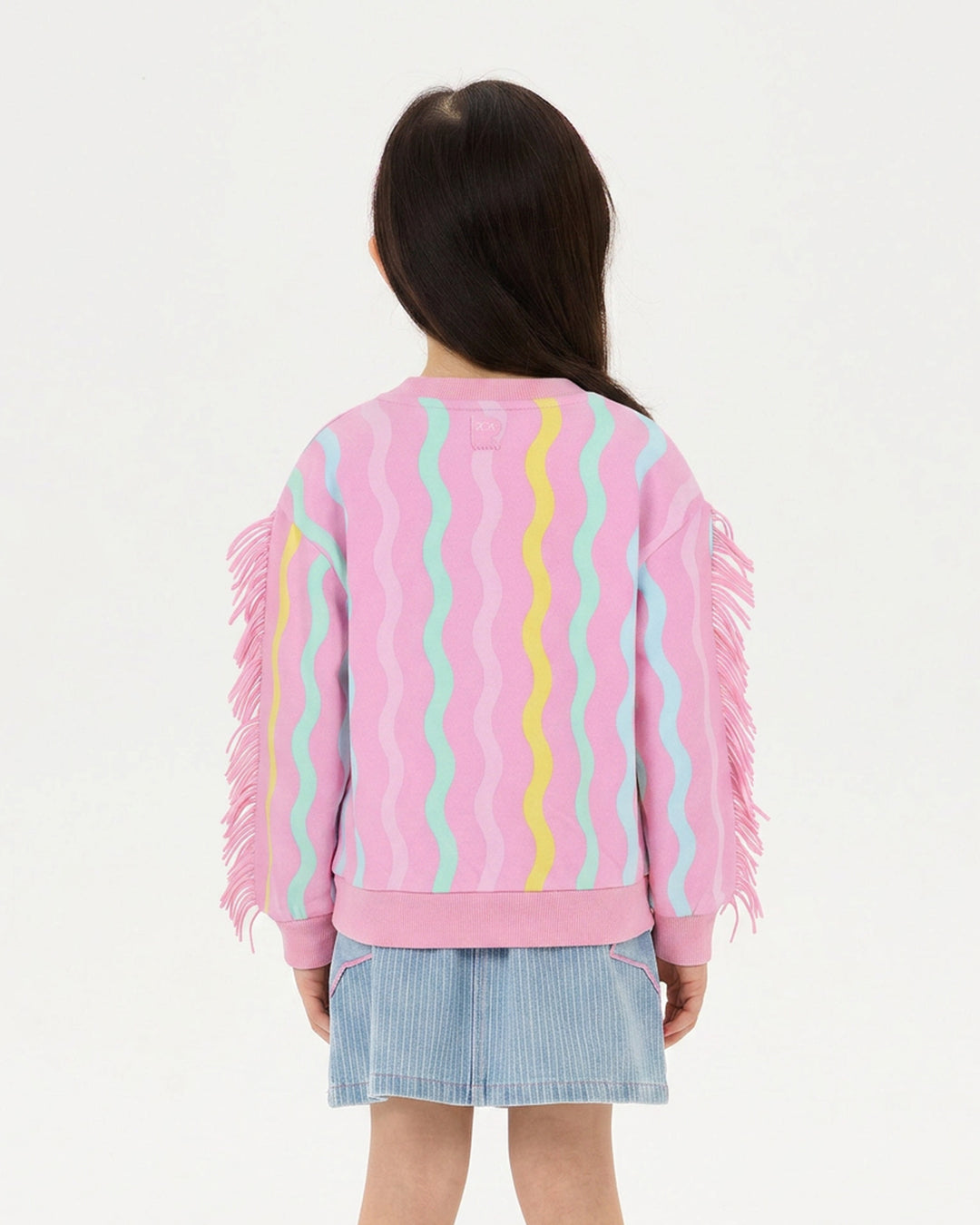 CANDY STRIPE FUNKY FRINGE SWEATSHIRT