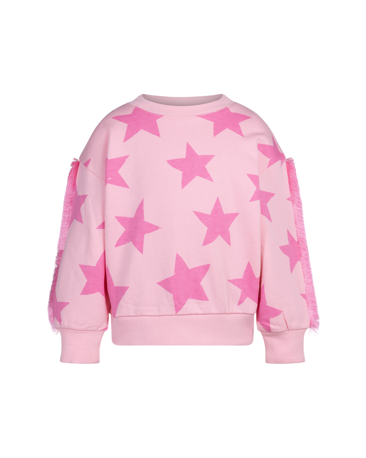 PINK STAR FUNKY FRINGE SWEATSHIRT