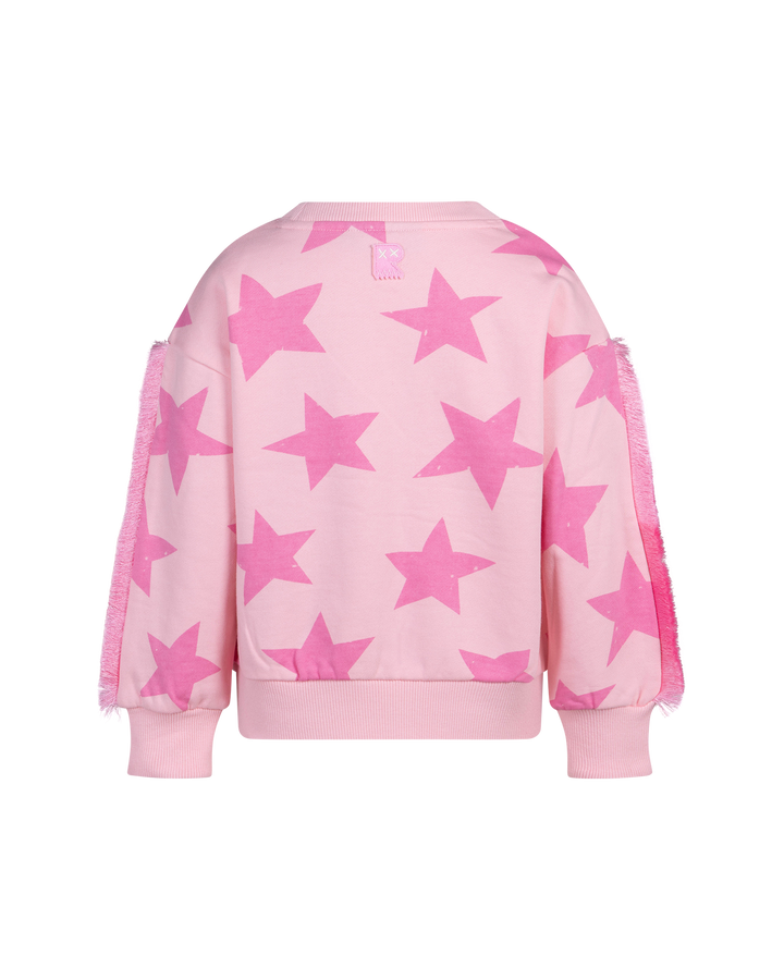 PINK STAR FUNKY FRINGE SWEATSHIRT